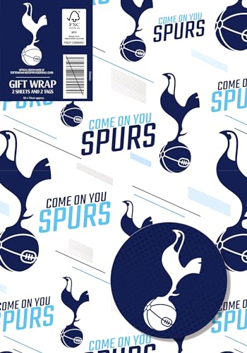 Tottenham Hotspur FC Wrapping Paper - 2 Sheets & 2 Tags