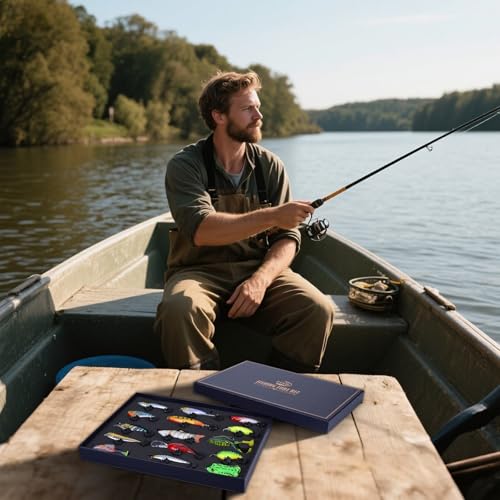 Half Cressen Hard/Soft Bait Fishing Lures Gift Box 15PCS Bass Swimbait Set