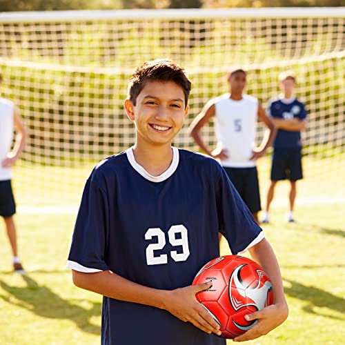 HyDren Size 5 Soccer Balls, 4 Pack with Pump – 8.7in Official Ball, Multicolor