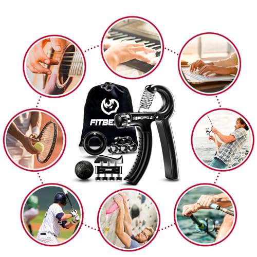 Adjustable Hand Grips Strengthener Kit - 5 Pack for Grip Training
