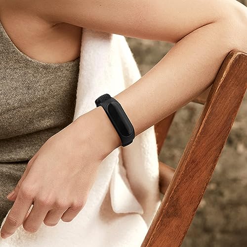 Nylon Bands for Xiaomi Mi Band 7/6/5/4/3 - 2 Pack Soft Braided Straps - Black & Green