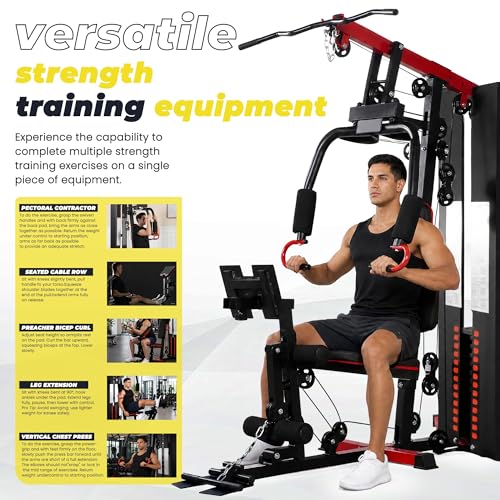 All-in-One Home Gym System with 160 lbs Weight Stack - Full Body Workout Machine
