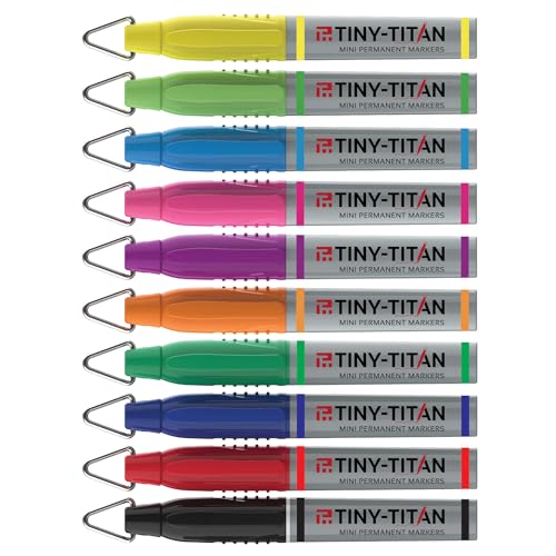 Tiny-Titan Mini Markers - Yellow Ink - 4 Pack with Keychain Clip