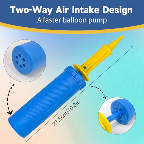 Dual-Action Handheld Balloon Pump - Portable Manual Inflator - Blue
