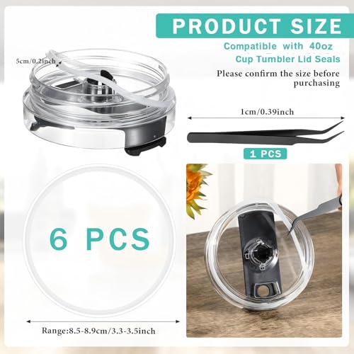 40 oz Tumbler Replacement Gasket Seals - Clear, 6 Pcs