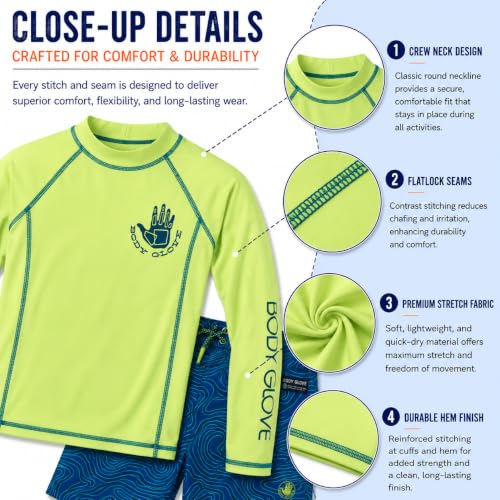 Kids Boys Swim Set Rash Guard & Trunks 2-Piece Bathing Suit
