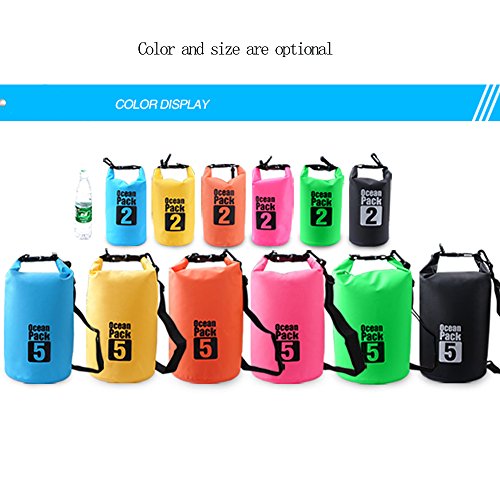 2L Lightweight Waterproof Dry Sack for Boating, Kayaking, Hiking - Orange