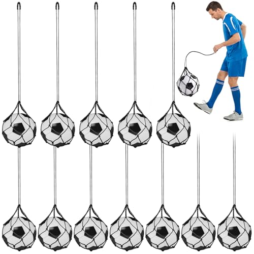 Windyun 12 Pcs Soccer Kick Trainer with Rebound Net - Black, Solo Practice Equipment