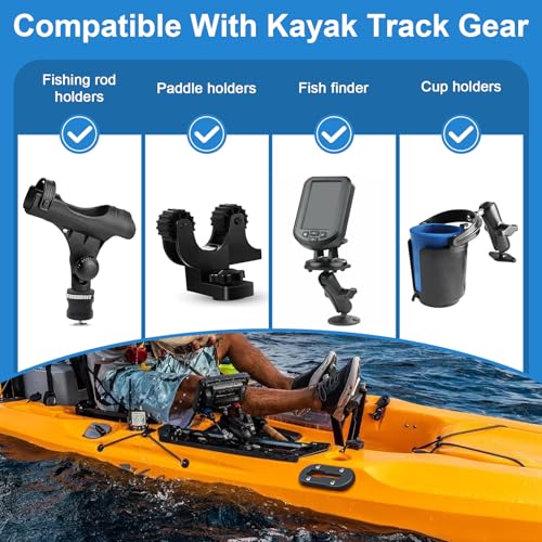 Kayak Track Rail Mount - Low Profile 4-Inch for Accessories