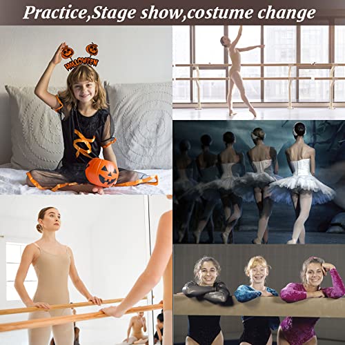 MOLLDAN Women Nude Leotard Camisole Ballet Seamless Dance Undergarment - Small-Medium