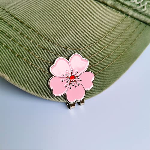 Magnetic Golf Ball Marker & Flower Hat Clip Set