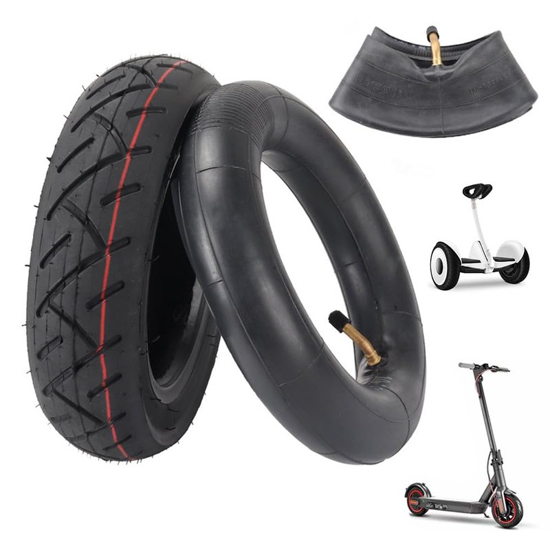 CMIYETO 10x2.50 Tire and 2x Inner Tube Set for 6" RIM (Not 10" Rim) Scooter Wheels 36v 48v 400w 500w 800w Hub Motor for Smart Self Balancing Electric Scooters Hover Board