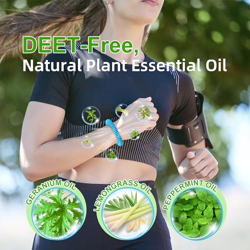 Mosquito Repellent Bracelets - 12 Pack DEET-Free for Adults & Kids