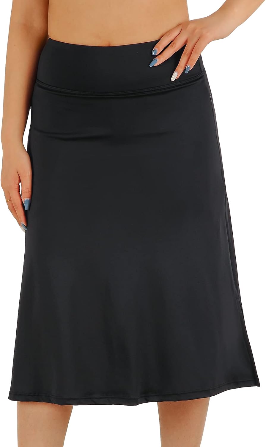Skiennix Women's Athletic Skorts - Modest Knee-Length Running Skirt in Stylish Midi Design