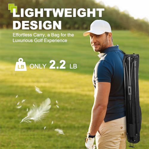 Lightweight Golf Stand Carry Bag - Durable Black Golf Bag, 31.5 Inches