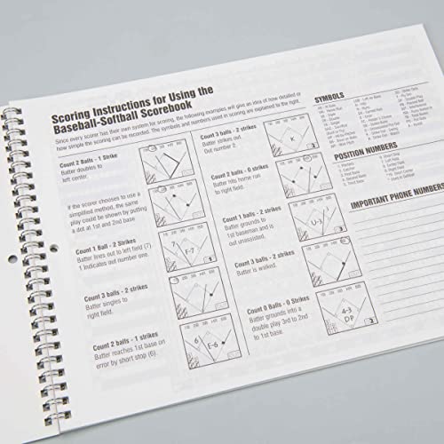 Baseball Score Book - 52 Pages, White
