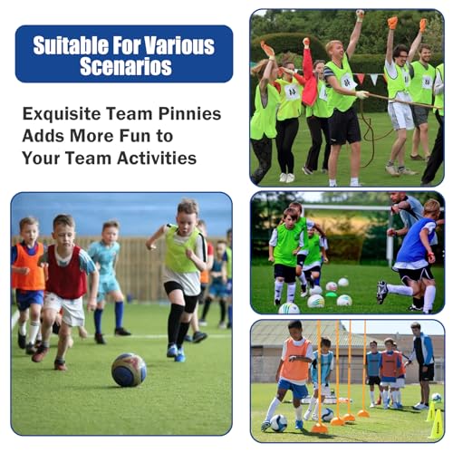 Youth Soccer Pinnies - 12/24/48Pcs Practice Vests with Numbers