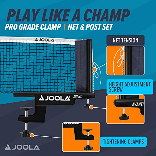 Avanti Table Tennis Net and Post Set - 72 Inch Portable White/Black