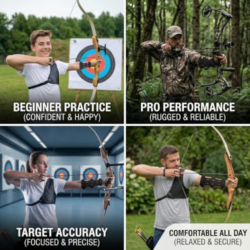 Adjustable Archery Arm Guard with Breathable Design & Quick-Release Straps