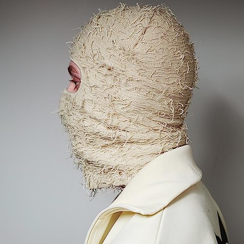 Distressed Knitted Balaclava - Full Face Winter Ski Mask & Neck Warmer