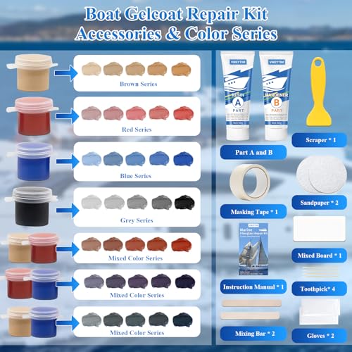 Fiberglass Repair Kit for Boats - 3.5oz Gel Coat Filler