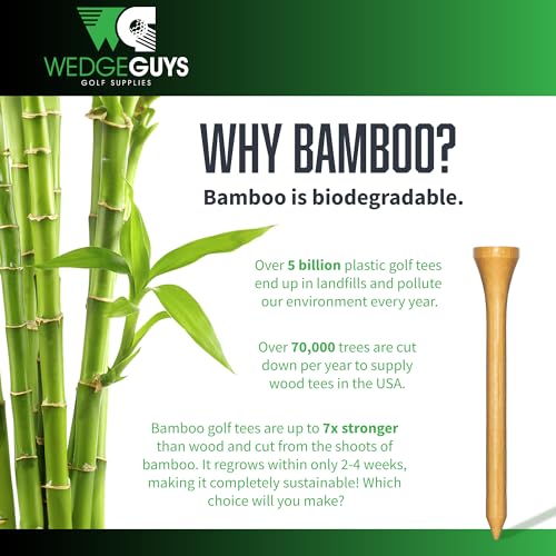Bamboo Golf Tees - 1.5 Inch, 100 pcs, Extra Durable & Biodegradable