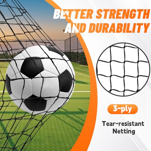 Kids Soccer Goals Set of 2 - 4x3ft Portable Net - Black