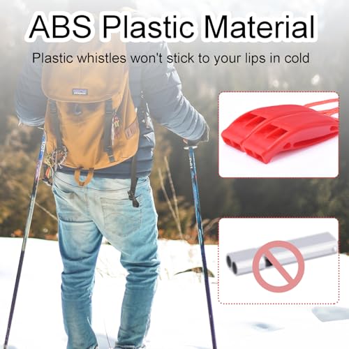 4-Pack Emergency Survival Whistles with Reflective Lanyard - Orange