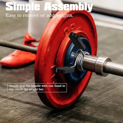 1-Inch Barbell Spring Collars - Quick-Release Dumbbell Weight Clamps, 2 Pack