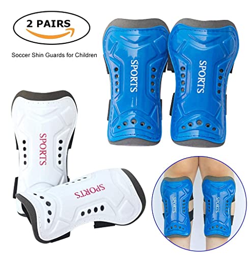 Kids Soccer Shin Guards & Socks Set - Ages 3 to 6