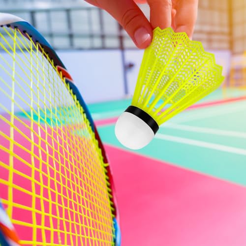 12 Pcs Badminton Shuttlecocks - Yellow Indoor & Outdoor Training