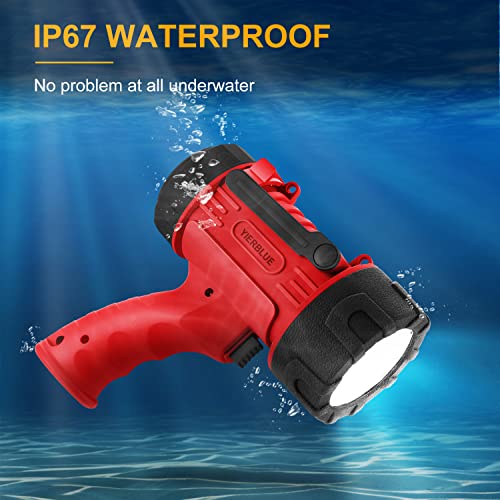 YIERBLUE Red-Pro Rechargeable 2000000 High Lumen LED Spotlight Flashlight
