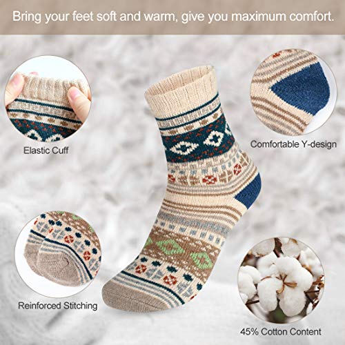 Women's Warm Fuzzy Socks - Cozy Thermal Winter Hosiery - Multicolor 07