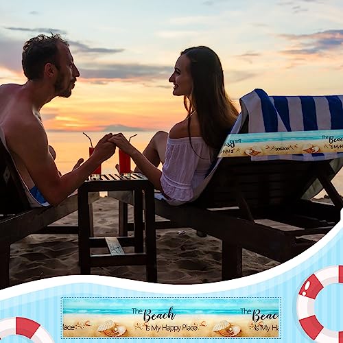 4 Pcs Elastic Beach Towel Bands for Regular Chairs - Seaside