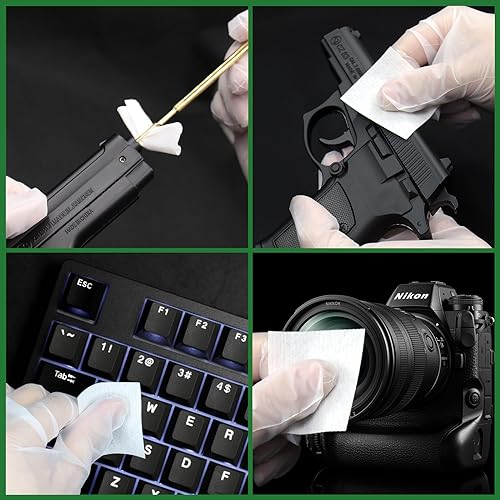 1500PCS Gun Cleaning Patches & CLP Oil - 2x2 Lint Free Cloth