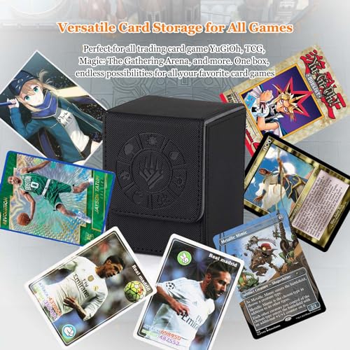 Card Deck Box for Collectible Trading Cards - 110+ Storage with Sleeves