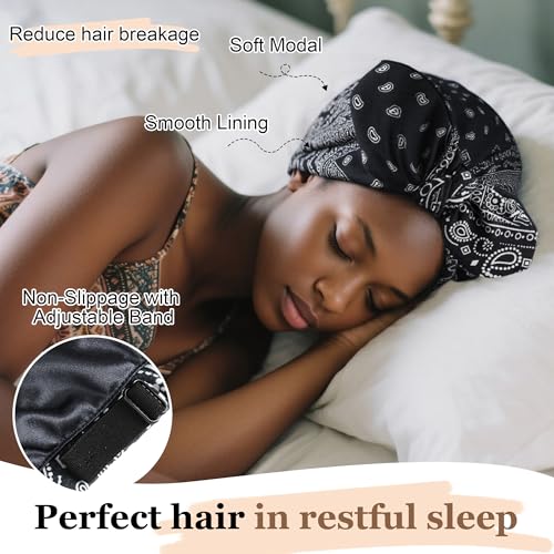 Satin Lined Beanies for Women | Adjustable Sleep Cap with Silky Lining