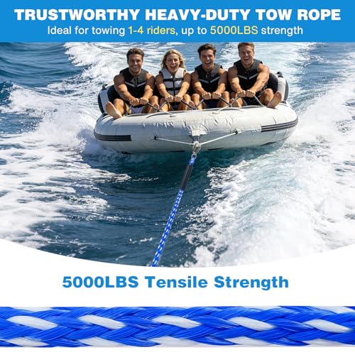 Heavy Duty Boat Tow Harness with 360° Pulley - Blue & White