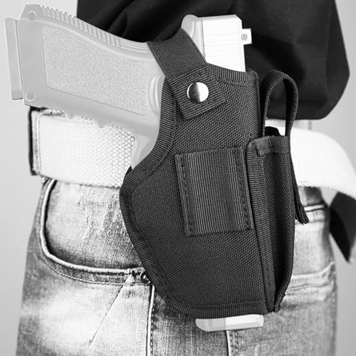 IWB Gun Holster with Magazine Pouch - Black, Ambidextrous Fit