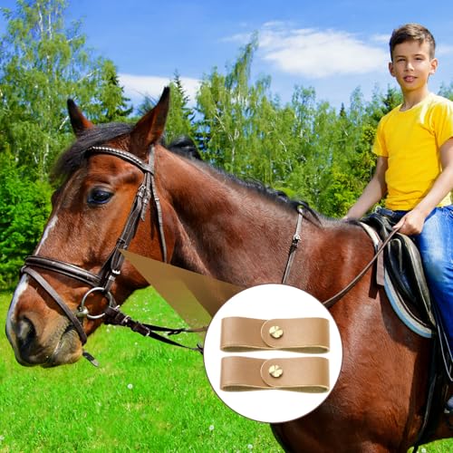 Khaki Leather Breakaway Horse Halter Replacement Straps - 6 Pack