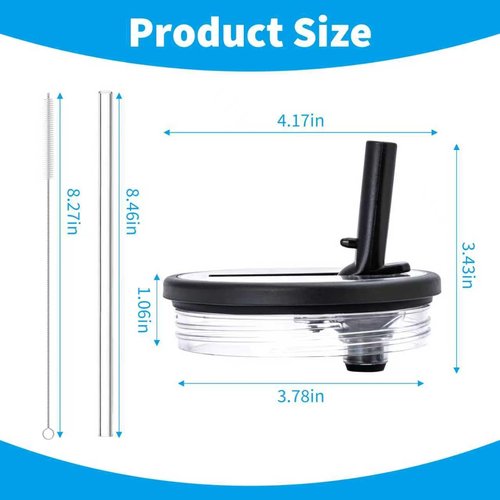 40 oz Tumbler Flip Straw Lid Replacement - Compatible with hydrojug lid replacement 40 oz. Pack of 2. It includes a silicone coaster. (black)