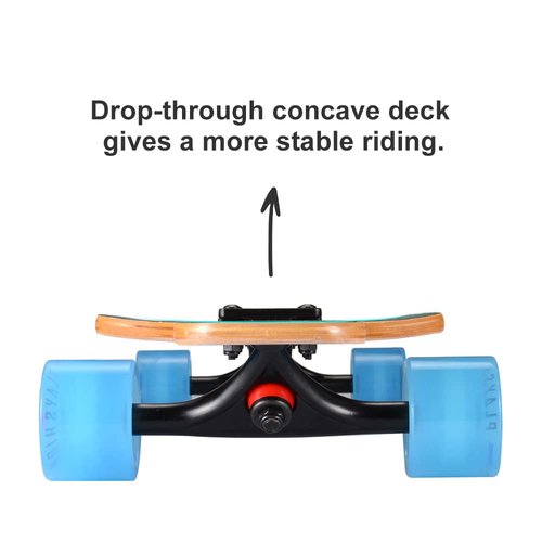 Playshion 39 Inch Drop Through Freestyle Longboard Skateboard Cruiser Coconut Tree