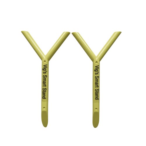 Golf Club Stand - Portable Golf Accessories for Course Play, Vig's Smart Stand Pocket-Size Y-Shape Design, Yellow
