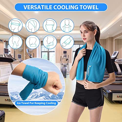 Cooling Towel for Neck - Instant Relief Ice Towel 40" x 12" - Blue