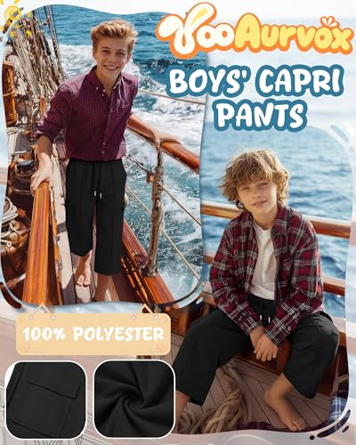 Boys' Cargo Capri Pants - 13-14 Years / Black