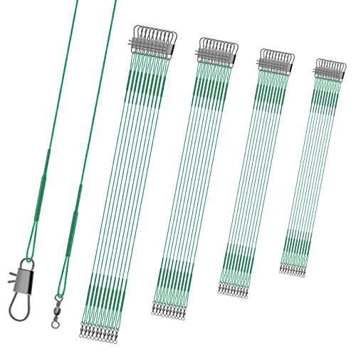 40pcs Fishing Leaders - Anti-Bite Stainless Steel Wire - Green