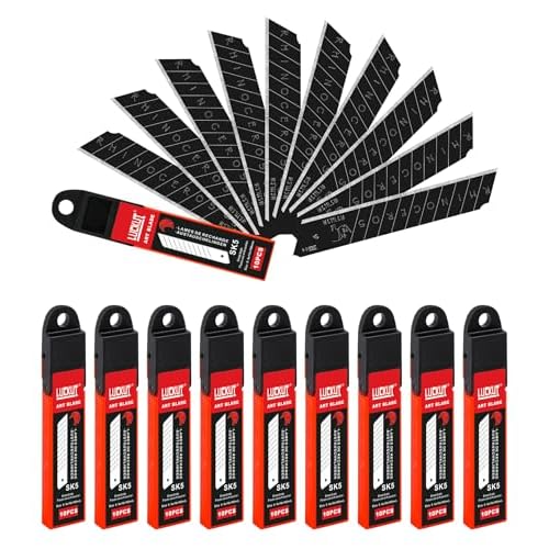 18mm Snap Off Blades SK5 Utility Knife Retractable Blades, Box Cutter, 30 Piece