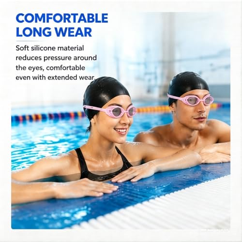Swimming Goggles - Adult Anti-Fog Leak-Proof - Pink