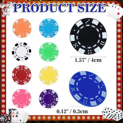 Coopay 100 Pcs Multicolor Plastic Poker Chips Set for Texas Hold'em & Blackjack