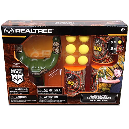 NKOK Realtree Camouflage Handheld Slingshot Set with Foam Balls & Targets - Ages 6+